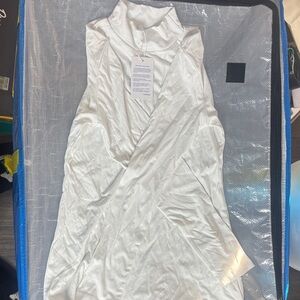 Elegant White Sleeveless Wrap Dress